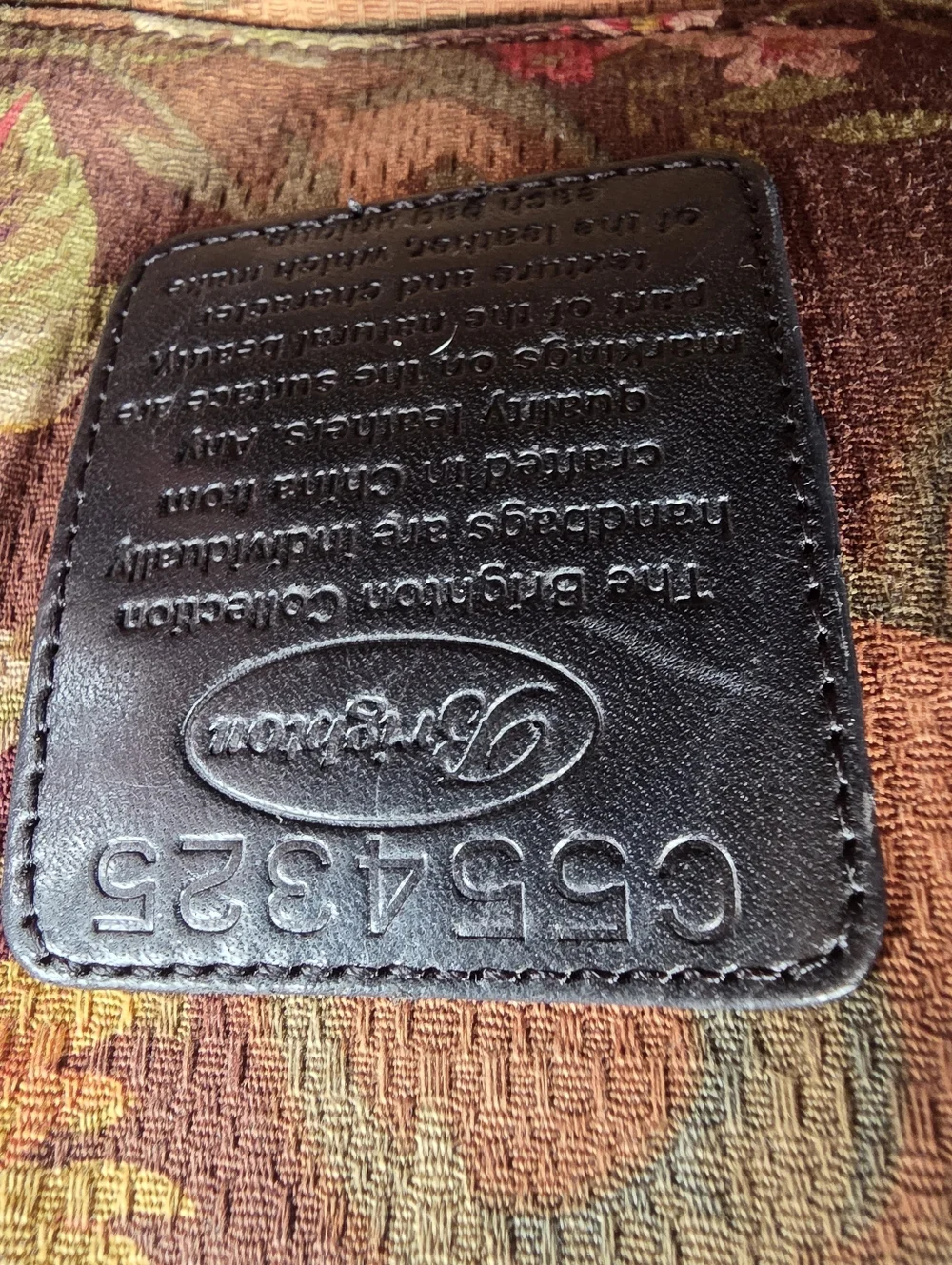 Vintage Brighton Black Leather Croc Pattern with Floral Lining w/ Inner Pockets